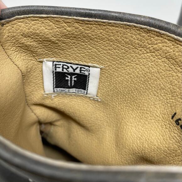 Frye Veronica Short Back Zip Buckle Distressed Engineer Moto Boots Gray Womens 7 - Picture 13 of 14